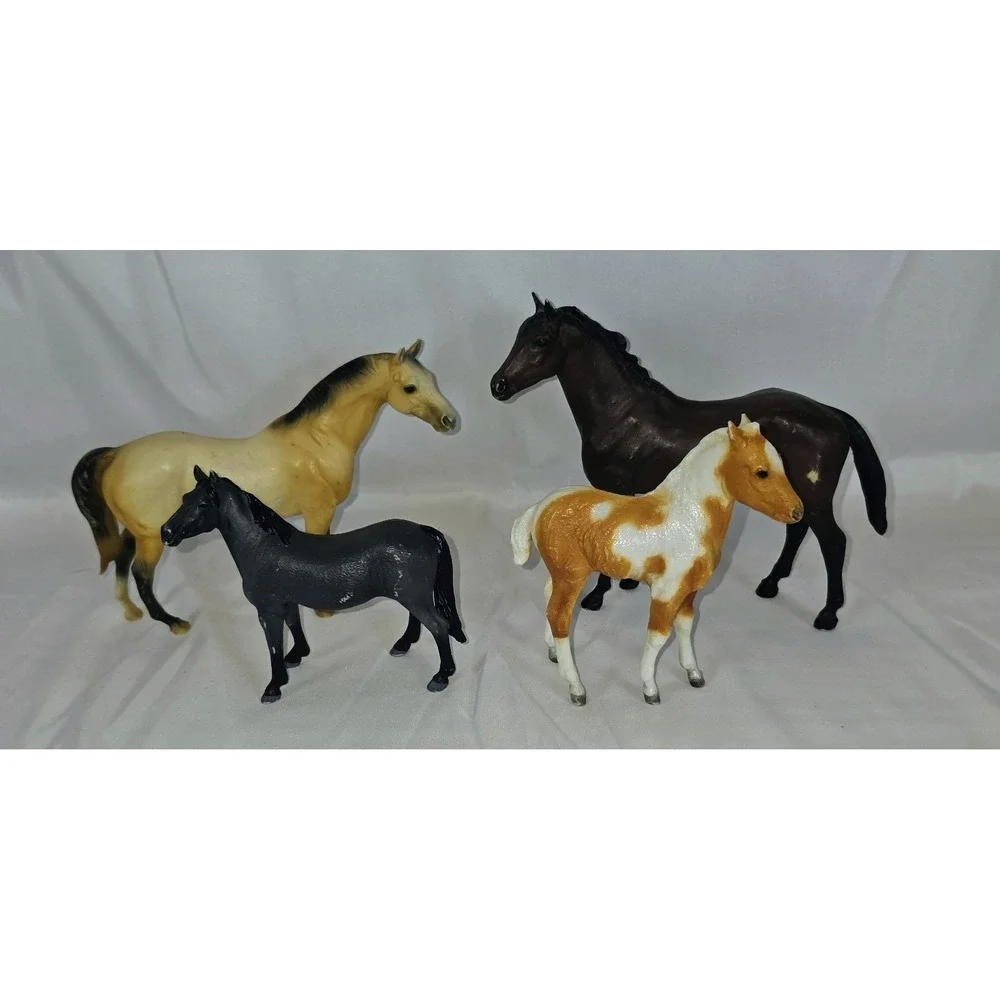 Vintage Model Horse Lot of 4 - Breyer & Schleich Horses - Buckskin, Stormy Foal
